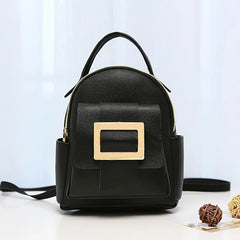 Women's Solid Leather Backpack Shoulder Bag small Backpacks For Girls