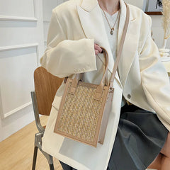 Women's Straw Bag Top Handle Shoulder Crossbody Handbag