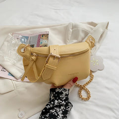 Women's Waist Bag Summer Messenger Shoulder Bag PU Leather Multifunctional All-m