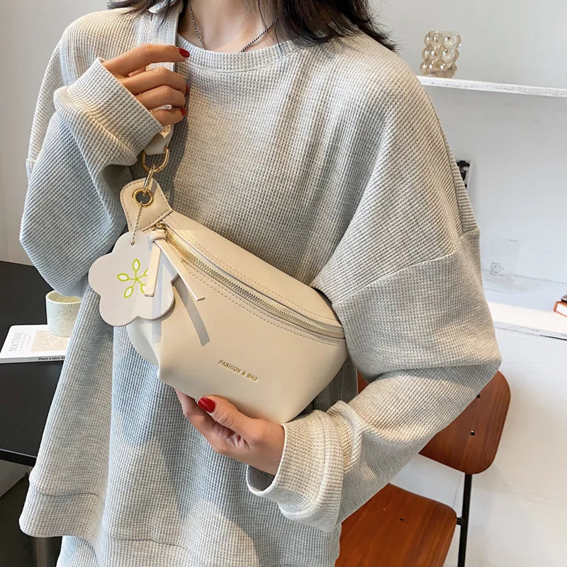 Women's Waist Bag Summer Messenger Shoulder Bag PU Leather Multifunctional All-m