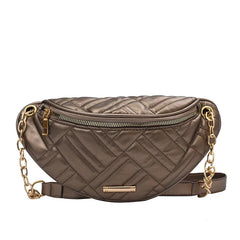 Women's PU Leather Waist Bag Chest Bag Waterproof Fanny Pack