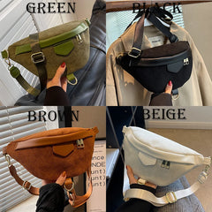 Corduroy Waist Bag Small Belt Bags Shoulder Crossbody Chest Bag