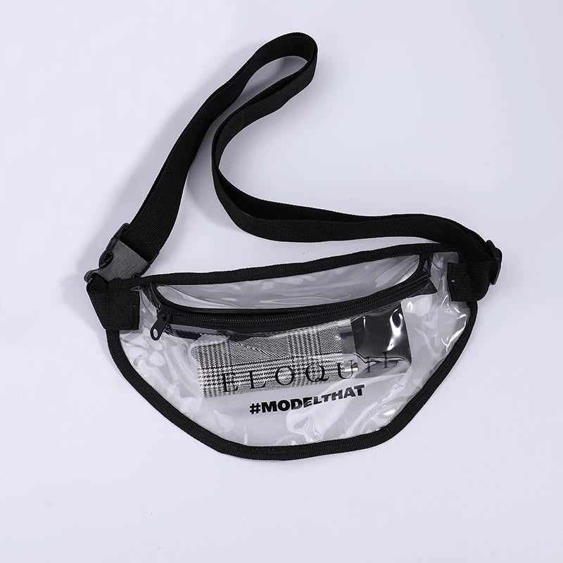 Women's Transparent Waist Pack Waterproof Large Capacity Crossbody Bag