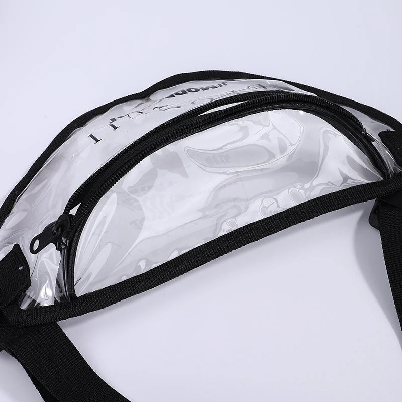 Women's Transparent Waist Pack Waterproof Large Capacity Crossbody Bag