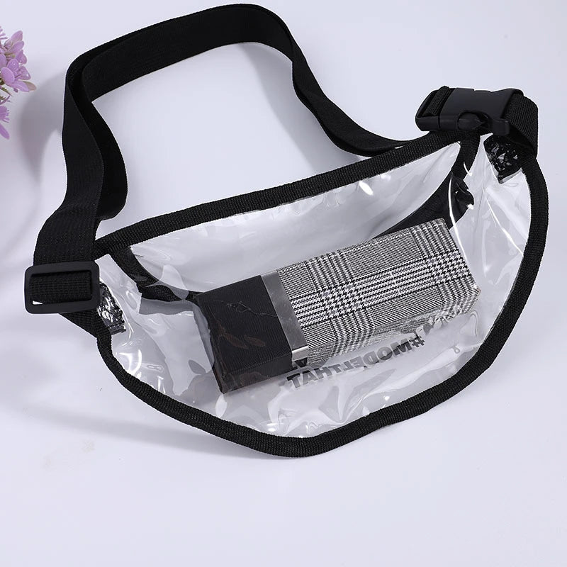 Women's Transparent Waist Pack Waterproof Large Capacity Crossbody Bag
