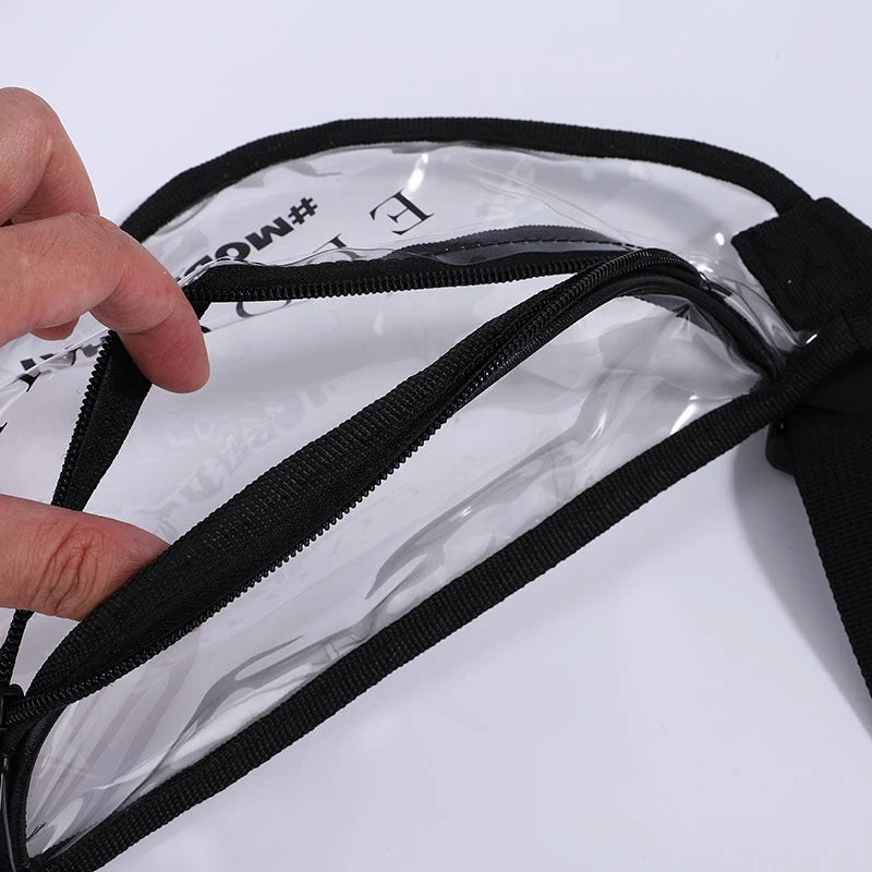 Women's Transparent Waist Pack Waterproof Large Capacity Crossbody Bag