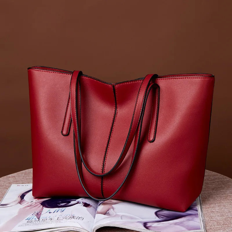 Women's PU Leather Shoulder Bags Big Capacity Messenger Bags Casual Handbags