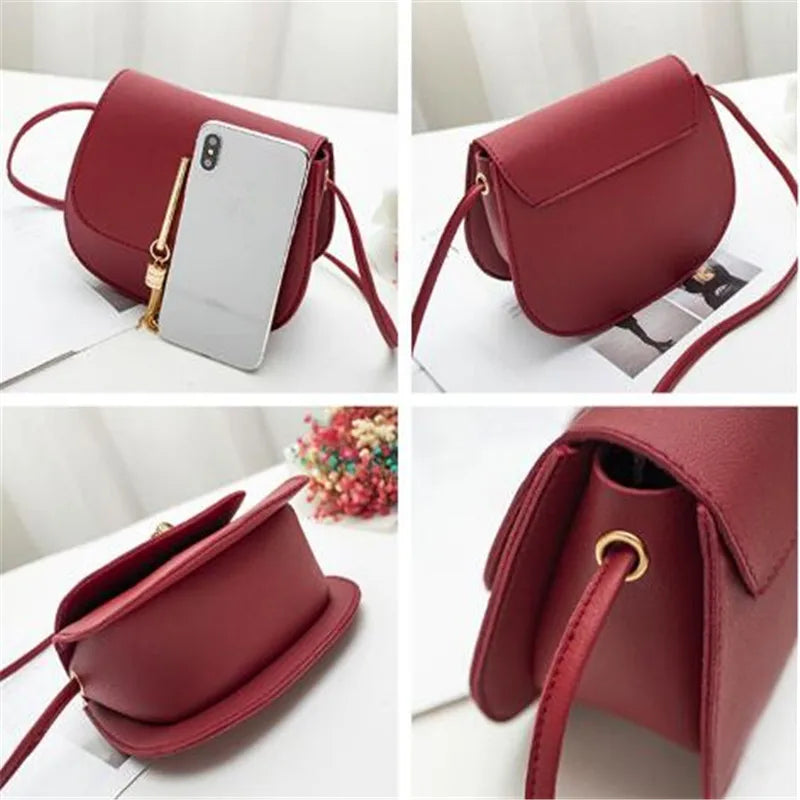 Women PU Leather Shoulder Bag Ladies Small Messenger Clutch Handbag