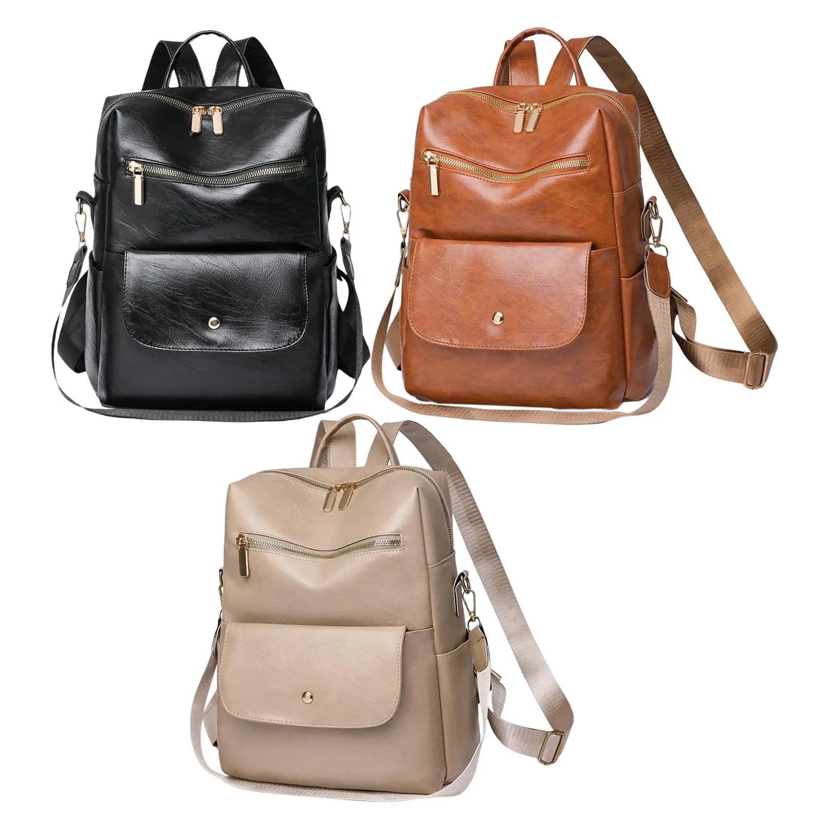 Womens Backpack Shoulder Bag Ladies Multipurpose PU Travel Purse Daypack Pocket