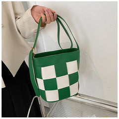 Plaid Women Bucket Bag Shoulder Bag