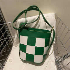 Plaid Women Bucket Bag Shoulder Bag
