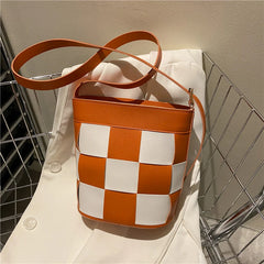 Plaid Women Bucket Bag Shoulder Bag