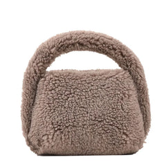 Plush Women's Winter Bag Soft Mini Handbag Colorful Shoulder Totes Bag