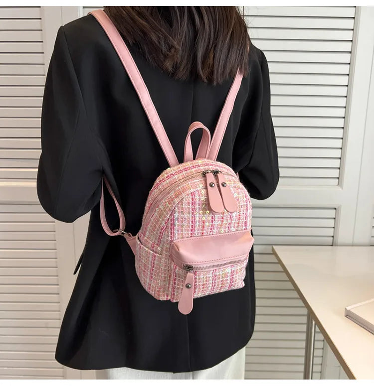Sequins Women Backpack Small Shoulder Bag Girl Schoolbag Ladies Backpacks