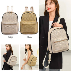 Woven Backpack Straw Women Shoulder Messenger Bag