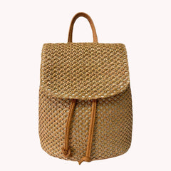 Woven Backpack Straw Women Shoulder Messenger Bag Ladies Schoolbag