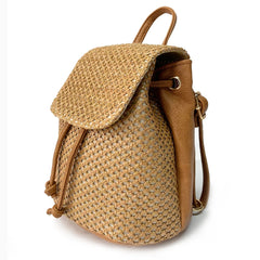 Woven Backpack Straw Women Shoulder Messenger Bag Ladies Schoolbag