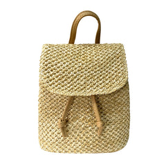 Woven Backpack Straw Women Shoulder Messenger Bag Ladies Schoolbag