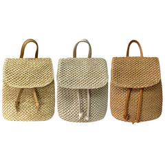 Woven Backpack Straw Women Shoulder Messenger Bag Ladies Schoolbag