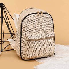 Woven Backpack Straw Women Shoulder Messenger Bag