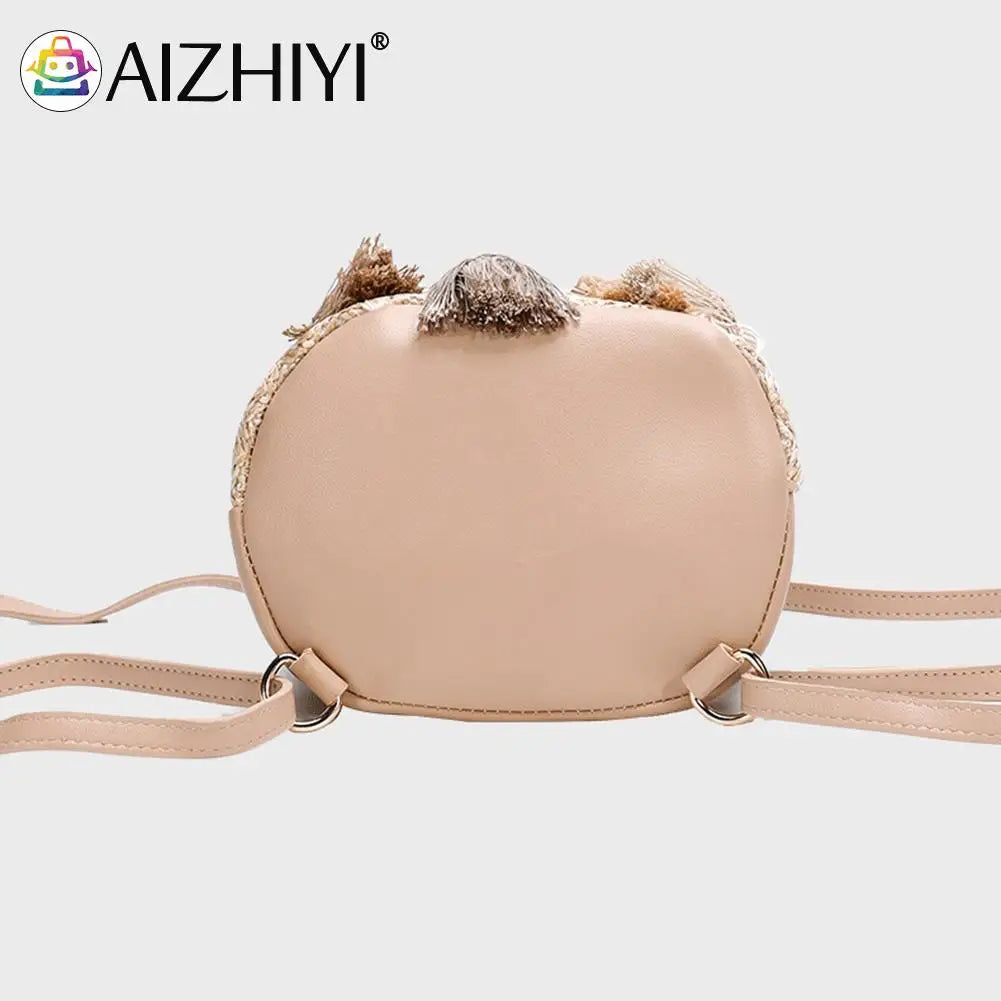 Woven Backpack Straw Women Messenger Bag