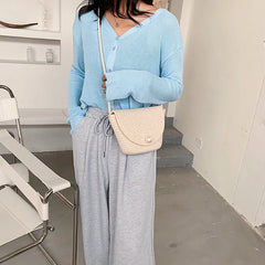 Vintage Straw Bag Women Shoulder Handbag Summer Beach Tote Bag