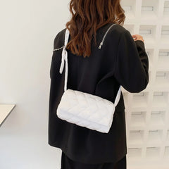 Cotton Padded Shoulder Bag Quilted Shopper Handbag Crossbody Bags