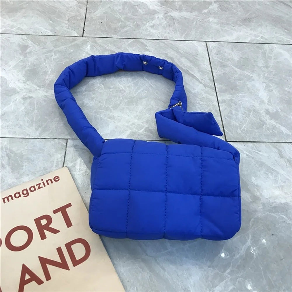 Woven Cotton Women Crossbody Bag Space Padded Shoulder Bag