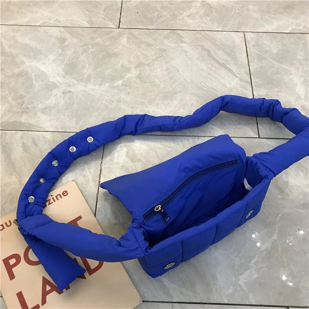 Woven Cotton Women Crossbody Bag Space Padded Shoulder Bag