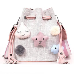 Woven Stars Ball Shoulder Bag Bucket Bag Crossbody Bag