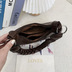 Half Moon Shoulder Bag Clutch PU Leather Messenger Hobo Armpit Bag