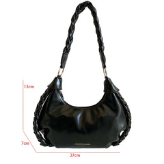 Half Moon Shoulder Bag Clutch PU Leather Messenger Hobo Armpit Bag