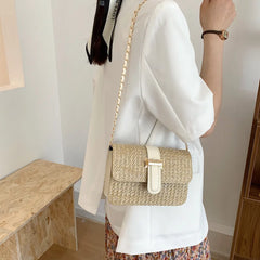 Straw Shoulder Bag for Women Crossbody Messenger Summer Handbag Purse