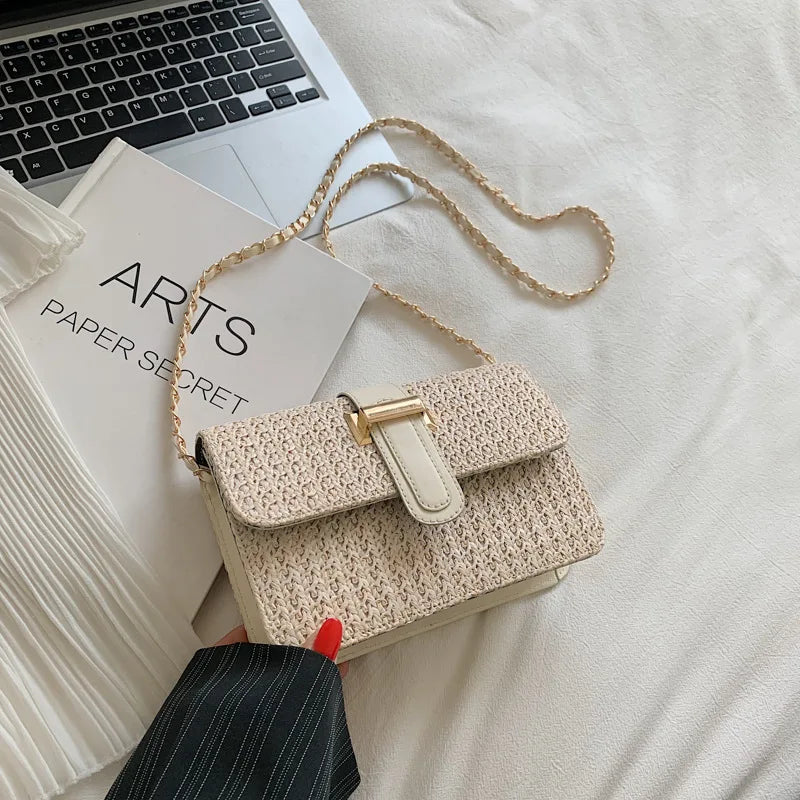 Straw Shoulder Bag Beach Handbags Purses Travel Bag