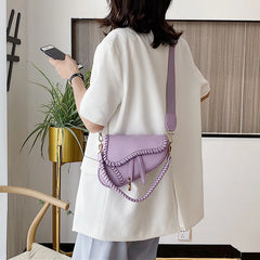 Zipper Hasp PU Leather Shoulder Bag Handle Bag Women's Messenger Crossbody Bags