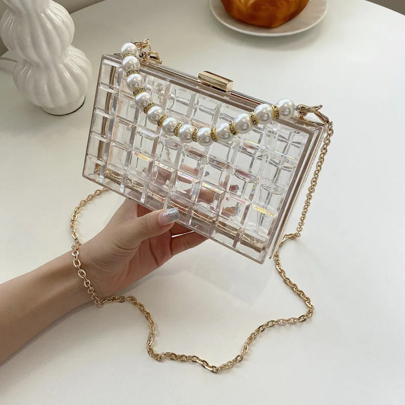 Acrylic Mini Bag Chain Cross Body Box Bags Transparent