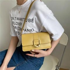 Ladies Shoulder Bag Spring Messenger Bag PU Leather Solid Small Square Bag