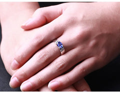 Crystal Sapphire Diamond Men's Ring