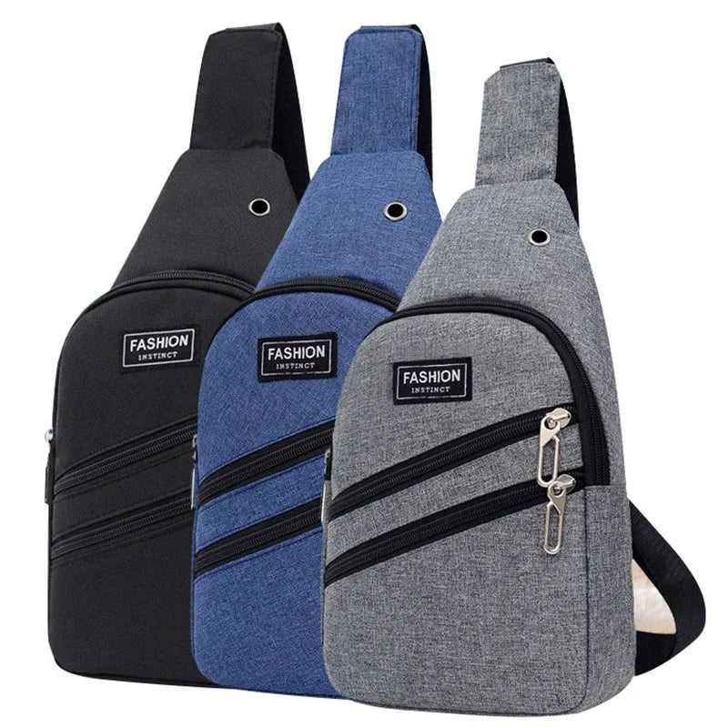 Men's Oxford Chest Bag Sling Bag USB Charging Crossbody Anti Theft Waist Pack