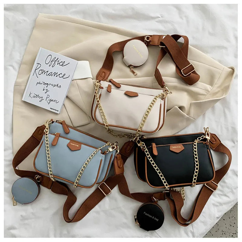 Women's Crossbody Shoulder Bag Set, Small Purse, 3 Bags