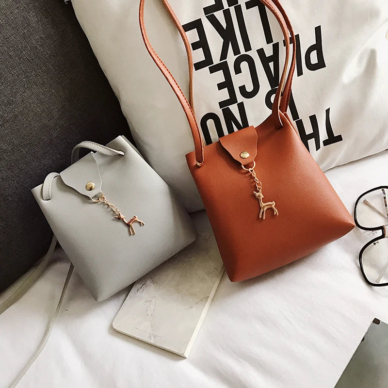 Deer Hanging Ornaments Shoulder Bag Large Capacity Messenger Bag
