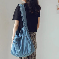 Denim Shoulder Bag Female Tote Handbags Large Vintage Crossbody