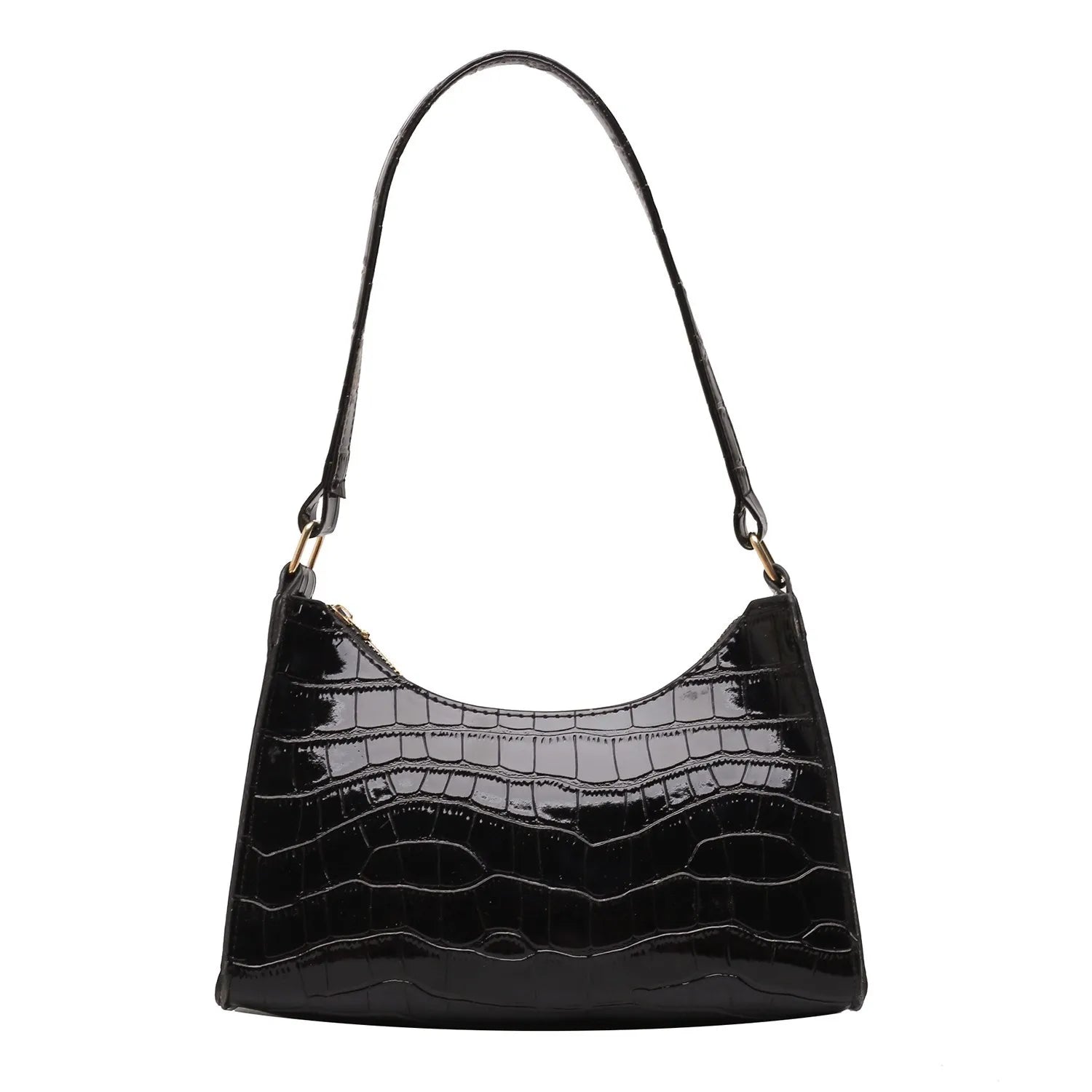 Crocodile Pattern One-Shoulder Bag Women's Retro Baguette
