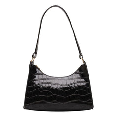 Crocodile Pattern One-Shoulder Bag Women's Retro Baguette