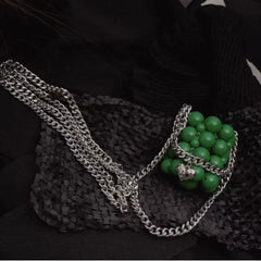 Green Beaded Messenger Bag Women's Ins Chain Bag Mini Beaded Tide Accessories