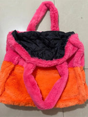 Faux Fur Tote Bag Soft Plush Shopper Warm Winter