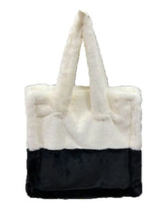 Faux Fur Tote Bag Soft Plush Shopper Warm Winter