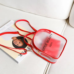 PVC Transparent Letter Backpack for Teenage Girls