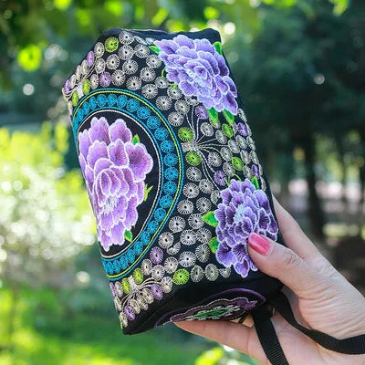 National Embroidery Women Small Handbags! Multi Floral Embroidered