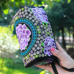 National Embroidery Women Small Handbags! Multi Floral Embroidered